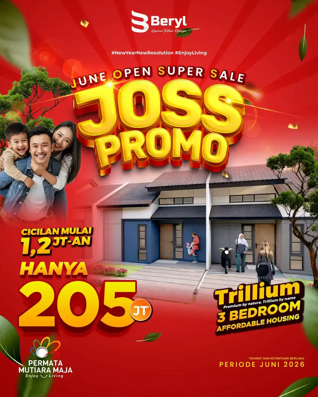 June Open Super Sale 2026 Rumah Tipe Trillium Cluster Beryl